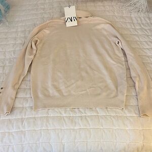 Zara Soft Beige turtle Neck Sweater